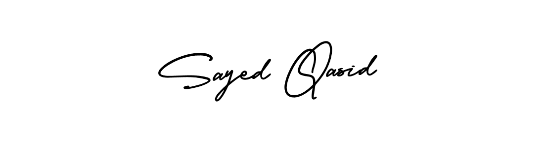 You should practise on your own different ways (AmerikaSignatureDemo-Regular) to write your name (Sayed Qasid) in signature. don't let someone else do it for you. Sayed Qasid signature style 3 images and pictures png