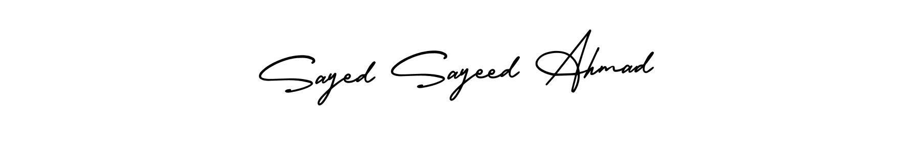 AmerikaSignatureDemo-Regular is a professional signature style that is perfect for those who want to add a touch of class to their signature. It is also a great choice for those who want to make their signature more unique. Get Sayed Sayeed Ahmad name to fancy signature for free. Sayed Sayeed Ahmad signature style 3 images and pictures png