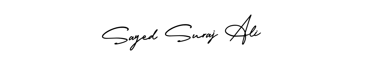 The best way (AmerikaSignatureDemo-Regular) to make a short signature is to pick only two or three words in your name. The name Sayed Suraj Ali include a total of six letters. For converting this name. Sayed Suraj Ali signature style 3 images and pictures png