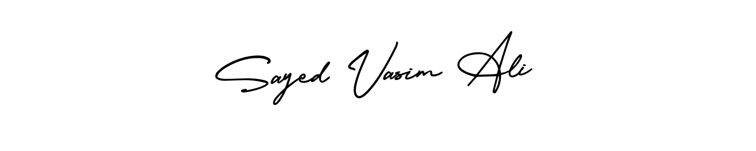 Similarly AmerikaSignatureDemo-Regular is the best handwritten signature design. Signature creator online .You can use it as an online autograph creator for name Sayed Vasim Ali. Sayed Vasim Ali signature style 3 images and pictures png