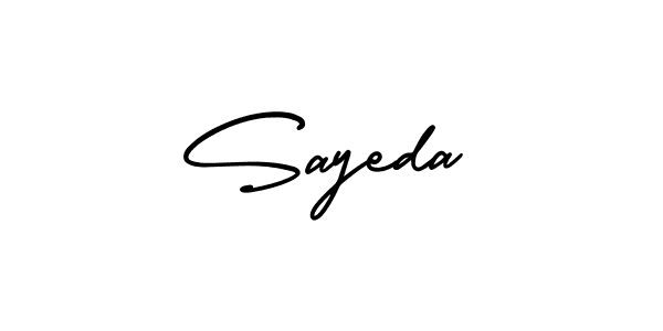 Use a signature maker to create a handwritten signature online. With this signature software, you can design (AmerikaSignatureDemo-Regular) your own signature for name Sayeda. Sayeda signature style 3 images and pictures png