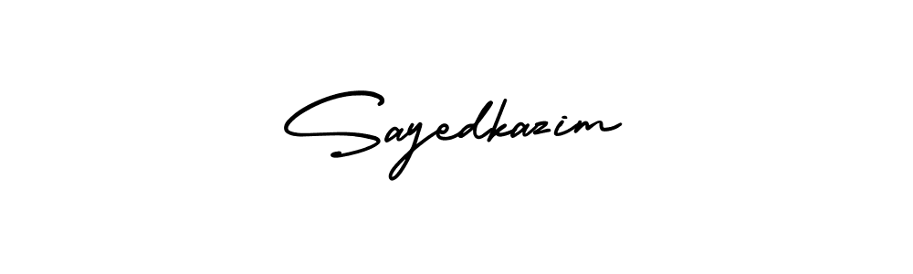 How to make Sayedkazim name signature. Use AmerikaSignatureDemo-Regular style for creating short signs online. This is the latest handwritten sign. Sayedkazim signature style 3 images and pictures png