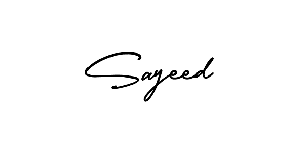 The best way (AmerikaSignatureDemo-Regular) to make a short signature is to pick only two or three words in your name. The name Sayeed include a total of six letters. For converting this name. Sayeed signature style 3 images and pictures png