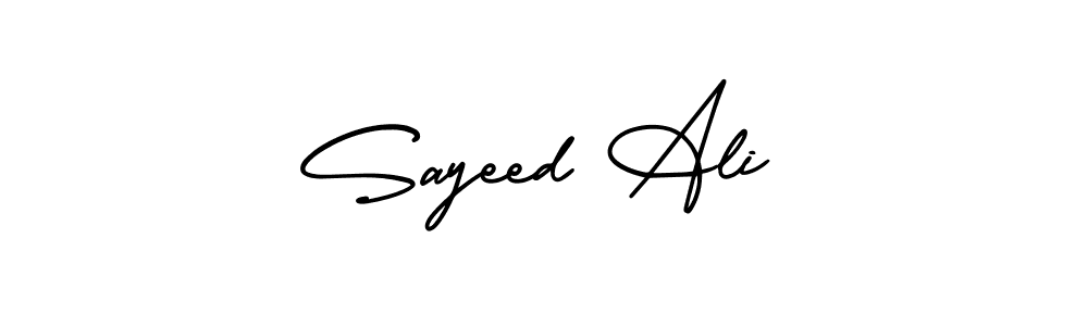The best way (AmerikaSignatureDemo-Regular) to make a short signature is to pick only two or three words in your name. The name Sayeed Ali include a total of six letters. For converting this name. Sayeed Ali signature style 3 images and pictures png