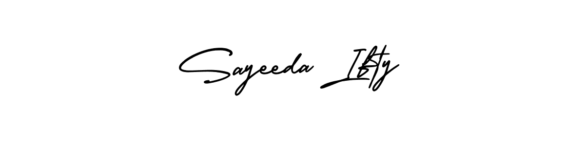 Make a beautiful signature design for name Sayeeda Ifty. With this signature (AmerikaSignatureDemo-Regular) style, you can create a handwritten signature for free. Sayeeda Ifty signature style 3 images and pictures png