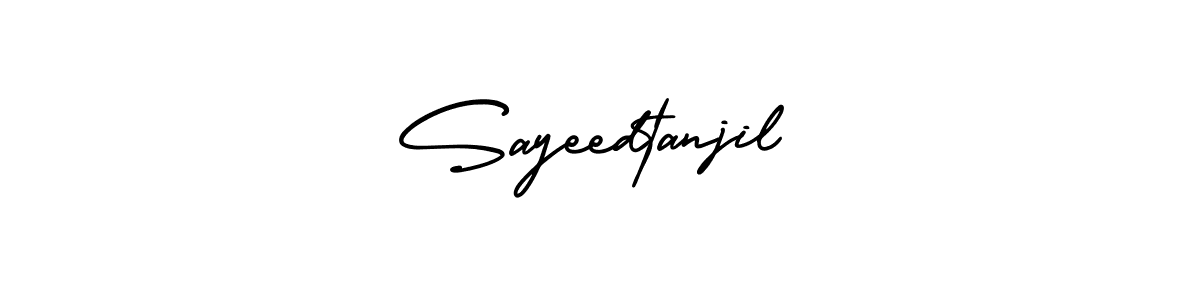 This is the best signature style for the Sayeedtanjil name. Also you like these signature font (AmerikaSignatureDemo-Regular). Mix name signature. Sayeedtanjil signature style 3 images and pictures png