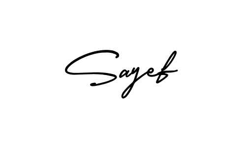 How to make Sayef name signature. Use AmerikaSignatureDemo-Regular style for creating short signs online. This is the latest handwritten sign. Sayef signature style 3 images and pictures png