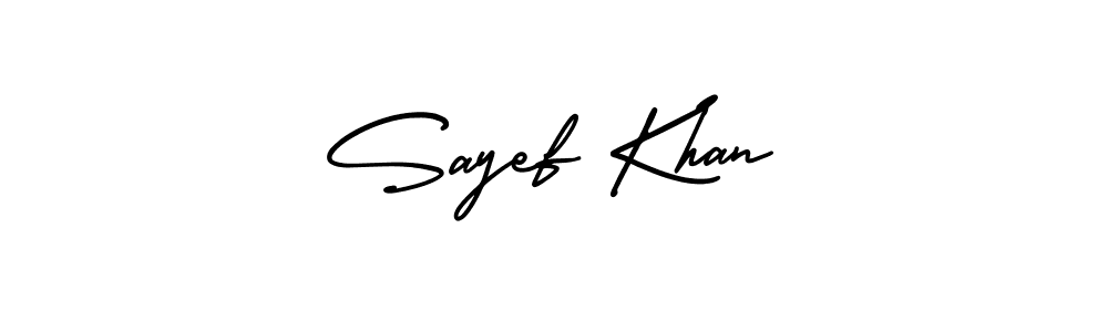Make a beautiful signature design for name Sayef Khan. With this signature (AmerikaSignatureDemo-Regular) style, you can create a handwritten signature for free. Sayef Khan signature style 3 images and pictures png