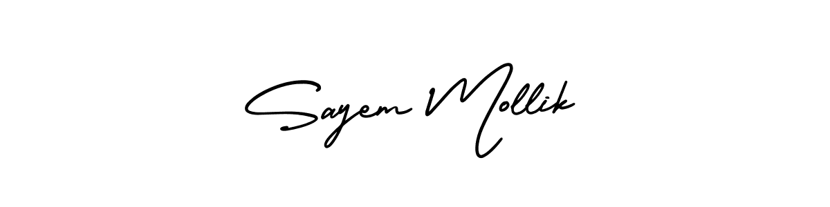 Design your own signature with our free online signature maker. With this signature software, you can create a handwritten (AmerikaSignatureDemo-Regular) signature for name Sayem Mollik. Sayem Mollik signature style 3 images and pictures png