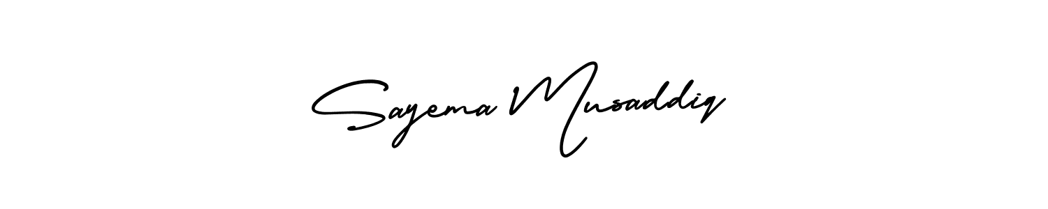 AmerikaSignatureDemo-Regular is a professional signature style that is perfect for those who want to add a touch of class to their signature. It is also a great choice for those who want to make their signature more unique. Get Sayema Musaddiq name to fancy signature for free. Sayema Musaddiq signature style 3 images and pictures png