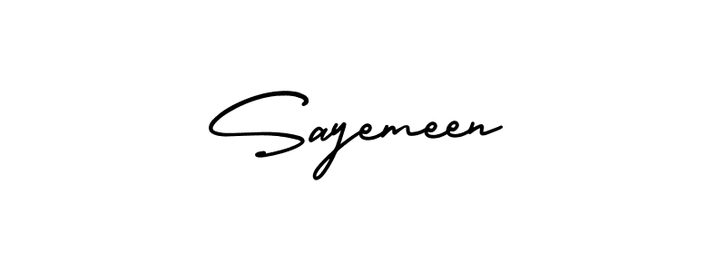 You should practise on your own different ways (AmerikaSignatureDemo-Regular) to write your name (Sayemeen) in signature. don't let someone else do it for you. Sayemeen signature style 3 images and pictures png