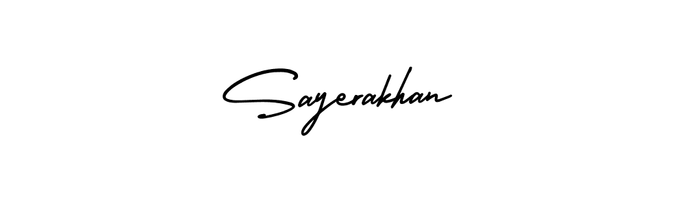 It looks lik you need a new signature style for name Sayerakhan. Design unique handwritten (AmerikaSignatureDemo-Regular) signature with our free signature maker in just a few clicks. Sayerakhan signature style 3 images and pictures png