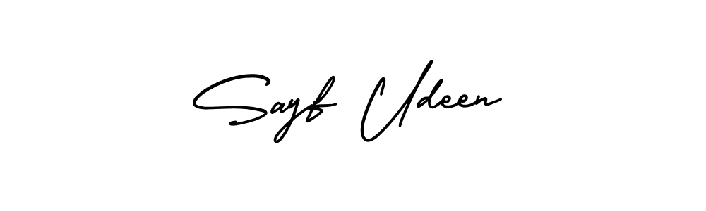 if you are searching for the best signature style for your name Sayf Udeen. so please give up your signature search. here we have designed multiple signature styles  using AmerikaSignatureDemo-Regular. Sayf Udeen signature style 3 images and pictures png