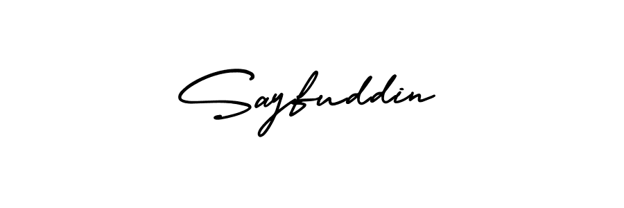 It looks lik you need a new signature style for name Sayfuddin. Design unique handwritten (AmerikaSignatureDemo-Regular) signature with our free signature maker in just a few clicks. Sayfuddin signature style 3 images and pictures png