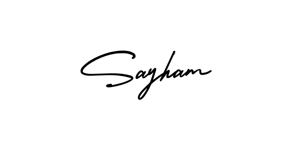 This is the best signature style for the Sayham name. Also you like these signature font (AmerikaSignatureDemo-Regular). Mix name signature. Sayham signature style 3 images and pictures png