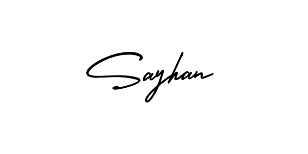 Create a beautiful signature design for name Sayhan. With this signature (AmerikaSignatureDemo-Regular) fonts, you can make a handwritten signature for free. Sayhan signature style 3 images and pictures png