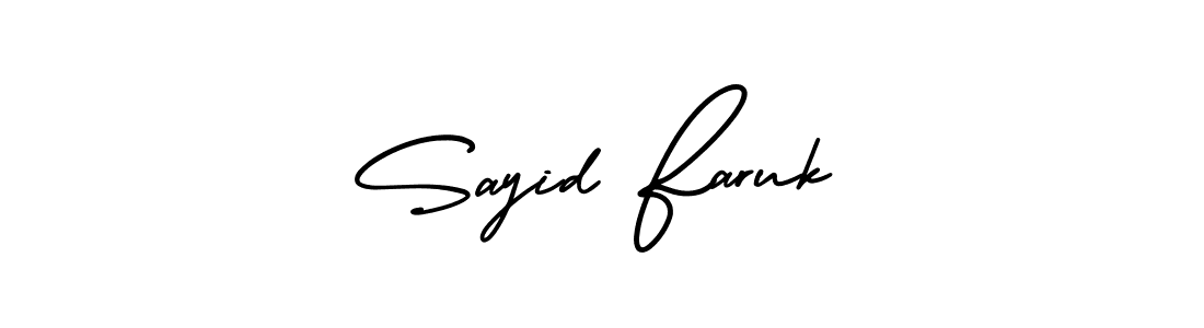 Design your own signature with our free online signature maker. With this signature software, you can create a handwritten (AmerikaSignatureDemo-Regular) signature for name Sayid Faruk. Sayid Faruk signature style 3 images and pictures png