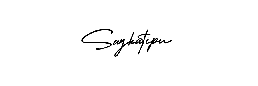 How to make Saykatipu name signature. Use AmerikaSignatureDemo-Regular style for creating short signs online. This is the latest handwritten sign. Saykatipu signature style 3 images and pictures png