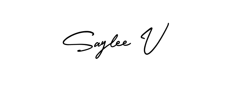 Make a beautiful signature design for name Saylee V. With this signature (AmerikaSignatureDemo-Regular) style, you can create a handwritten signature for free. Saylee V signature style 3 images and pictures png