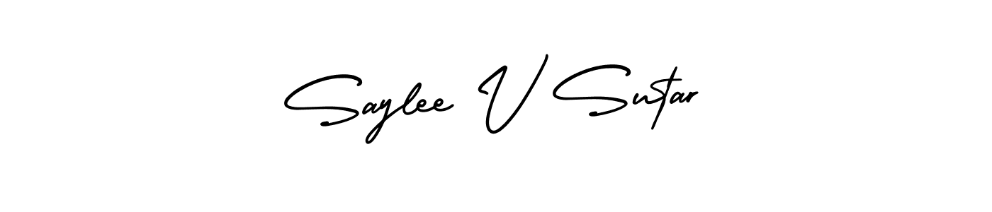 Saylee V Sutar stylish signature style. Best Handwritten Sign (AmerikaSignatureDemo-Regular) for my name. Handwritten Signature Collection Ideas for my name Saylee V Sutar. Saylee V Sutar signature style 3 images and pictures png