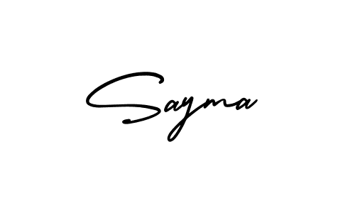 How to make Sayma name signature. Use AmerikaSignatureDemo-Regular style for creating short signs online. This is the latest handwritten sign. Sayma signature style 3 images and pictures png