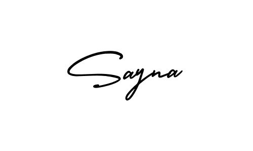 You should practise on your own different ways (AmerikaSignatureDemo-Regular) to write your name (Sayna) in signature. don't let someone else do it for you. Sayna signature style 3 images and pictures png