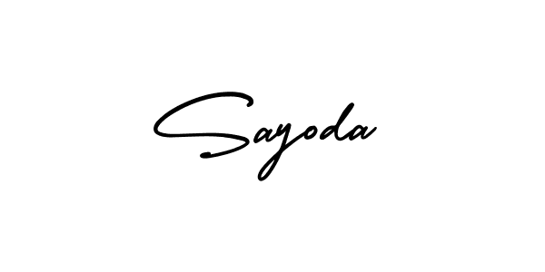 if you are searching for the best signature style for your name Sayoda. so please give up your signature search. here we have designed multiple signature styles  using AmerikaSignatureDemo-Regular. Sayoda signature style 3 images and pictures png