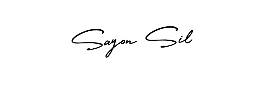 How to Draw Sayon Sil signature style? AmerikaSignatureDemo-Regular is a latest design signature styles for name Sayon Sil. Sayon Sil signature style 3 images and pictures png