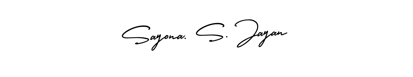 This is the best signature style for the Sayona. S. Jayan name. Also you like these signature font (AmerikaSignatureDemo-Regular). Mix name signature. Sayona. S. Jayan signature style 3 images and pictures png