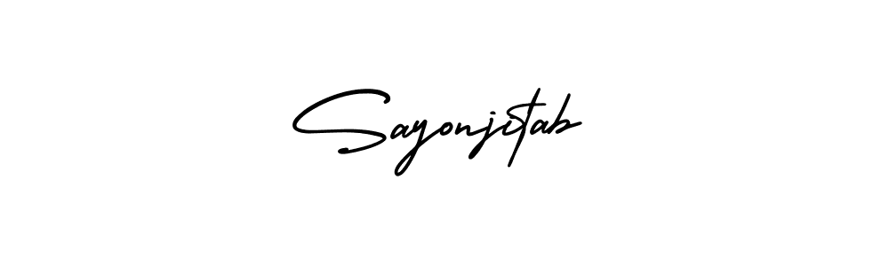 if you are searching for the best signature style for your name Sayonjitab. so please give up your signature search. here we have designed multiple signature styles  using AmerikaSignatureDemo-Regular. Sayonjitab signature style 3 images and pictures png