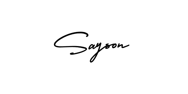 AmerikaSignatureDemo-Regular is a professional signature style that is perfect for those who want to add a touch of class to their signature. It is also a great choice for those who want to make their signature more unique. Get Sayson name to fancy signature for free. Sayson signature style 3 images and pictures png