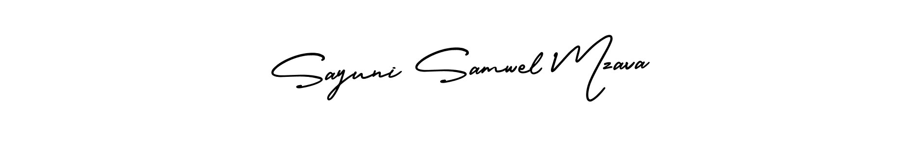 How to make Sayuni Samwel Mzava name signature. Use AmerikaSignatureDemo-Regular style for creating short signs online. This is the latest handwritten sign. Sayuni Samwel Mzava signature style 3 images and pictures png