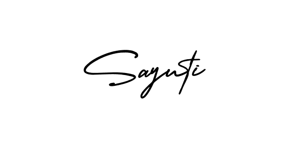 Sayuti stylish signature style. Best Handwritten Sign (AmerikaSignatureDemo-Regular) for my name. Handwritten Signature Collection Ideas for my name Sayuti. Sayuti signature style 3 images and pictures png