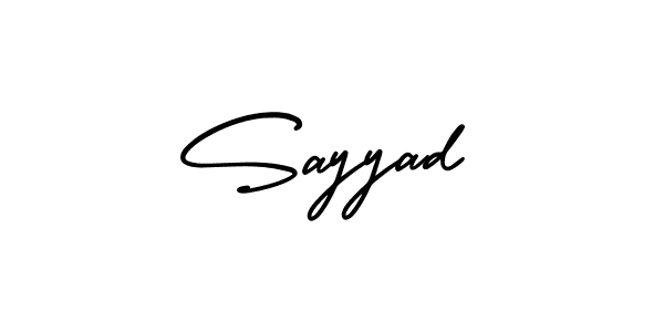 The best way (AmerikaSignatureDemo-Regular) to make a short signature is to pick only two or three words in your name. The name Sayyad include a total of six letters. For converting this name. Sayyad signature style 3 images and pictures png