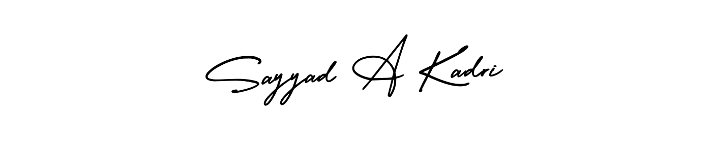 if you are searching for the best signature style for your name Sayyad A Kadri. so please give up your signature search. here we have designed multiple signature styles  using AmerikaSignatureDemo-Regular. Sayyad A Kadri signature style 3 images and pictures png