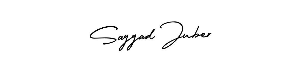 The best way (AmerikaSignatureDemo-Regular) to make a short signature is to pick only two or three words in your name. The name Sayyad Juber include a total of six letters. For converting this name. Sayyad Juber signature style 3 images and pictures png