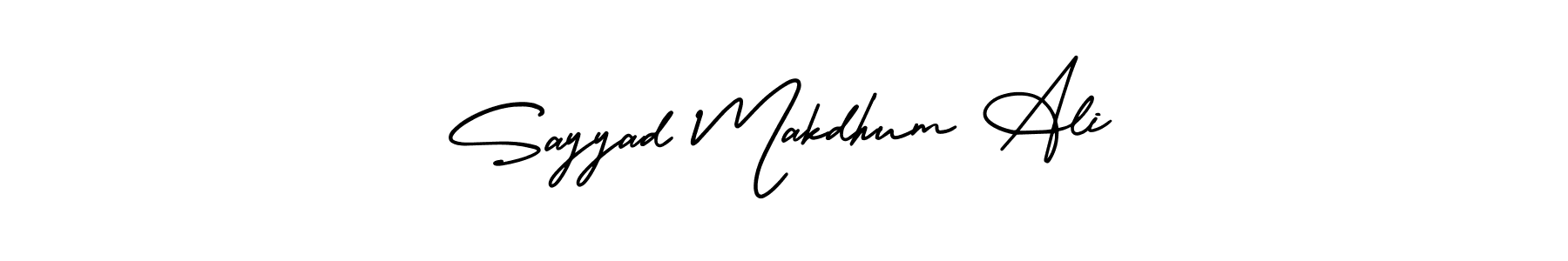 Also we have Sayyad Makdhum Ali name is the best signature style. Create professional handwritten signature collection using AmerikaSignatureDemo-Regular autograph style. Sayyad Makdhum Ali signature style 3 images and pictures png