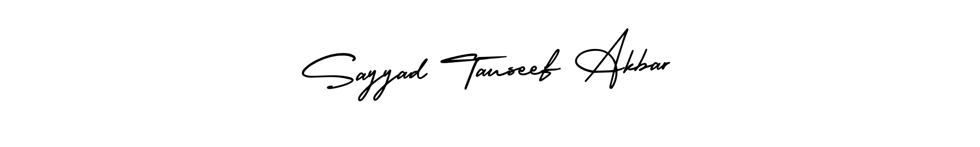 It looks lik you need a new signature style for name Sayyad Tauseef Akbar. Design unique handwritten (AmerikaSignatureDemo-Regular) signature with our free signature maker in just a few clicks. Sayyad Tauseef Akbar signature style 3 images and pictures png