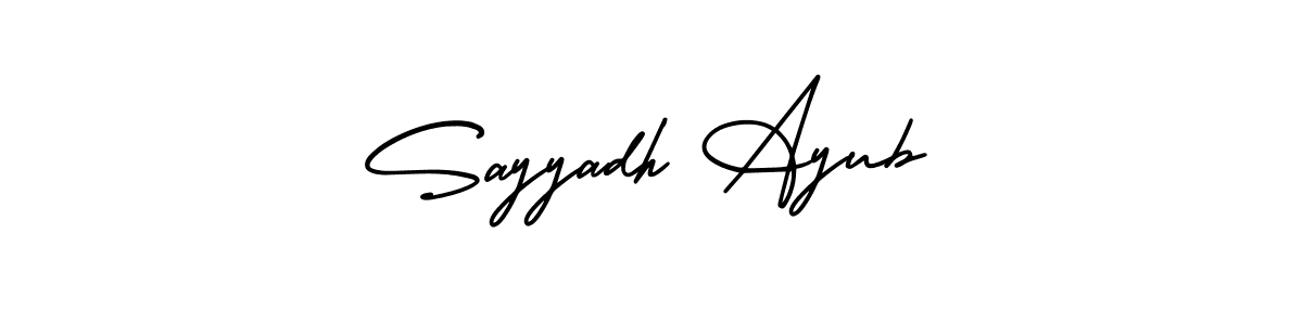 It looks lik you need a new signature style for name Sayyadh Ayub. Design unique handwritten (AmerikaSignatureDemo-Regular) signature with our free signature maker in just a few clicks. Sayyadh Ayub signature style 3 images and pictures png