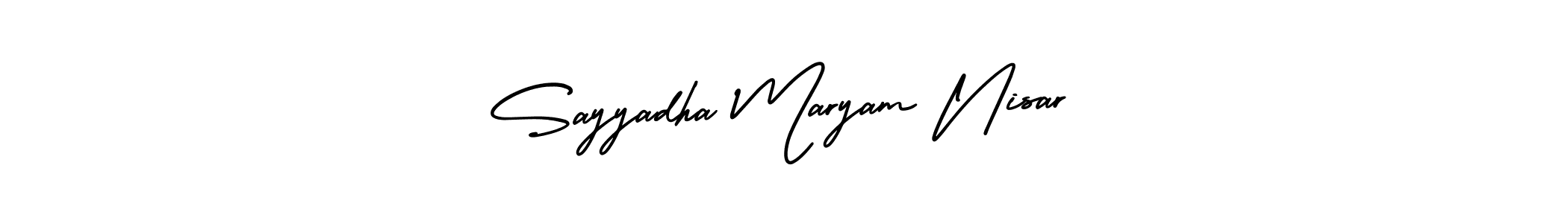 How to make Sayyadha Maryam Nisar signature? AmerikaSignatureDemo-Regular is a professional autograph style. Create handwritten signature for Sayyadha Maryam Nisar name. Sayyadha Maryam Nisar signature style 3 images and pictures png