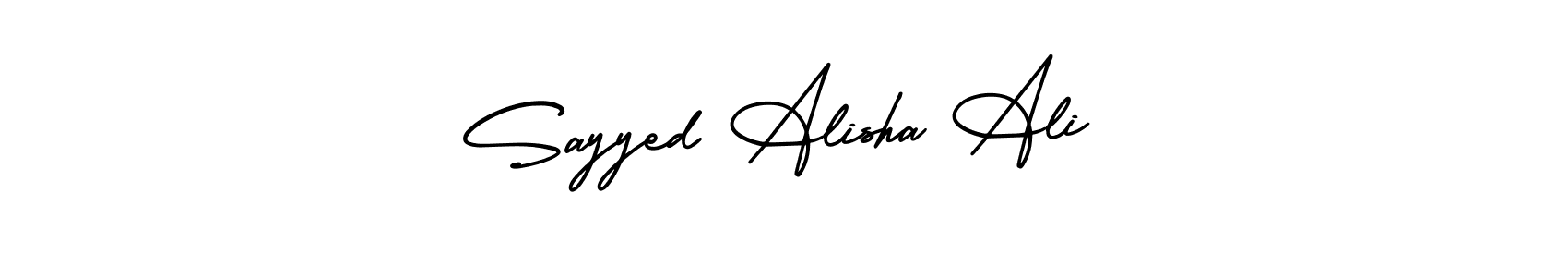 How to Draw Sayyed Alisha Ali signature style? AmerikaSignatureDemo-Regular is a latest design signature styles for name Sayyed Alisha Ali. Sayyed Alisha Ali signature style 3 images and pictures png