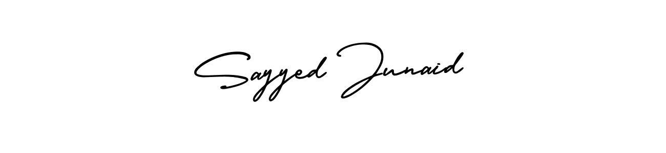 Similarly AmerikaSignatureDemo-Regular is the best handwritten signature design. Signature creator online .You can use it as an online autograph creator for name Sayyed Junaid. Sayyed Junaid signature style 3 images and pictures png