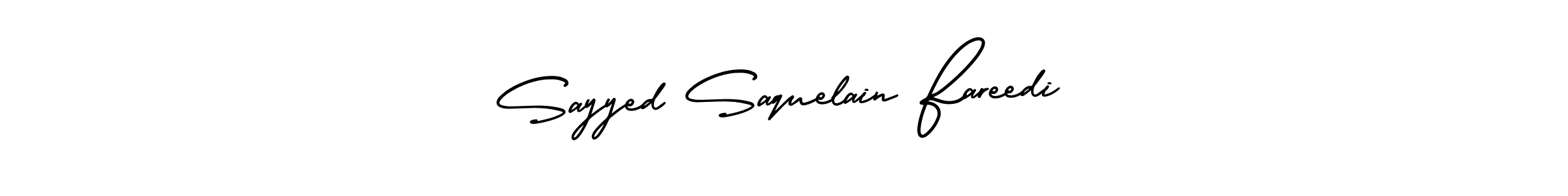 Make a beautiful signature design for name Sayyed Saquelain Fareedi. Use this online signature maker to create a handwritten signature for free. Sayyed Saquelain Fareedi signature style 3 images and pictures png