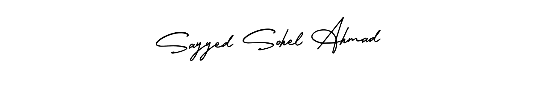 if you are searching for the best signature style for your name Sayyed Sohel Ahmad. so please give up your signature search. here we have designed multiple signature styles  using AmerikaSignatureDemo-Regular. Sayyed Sohel Ahmad signature style 3 images and pictures png