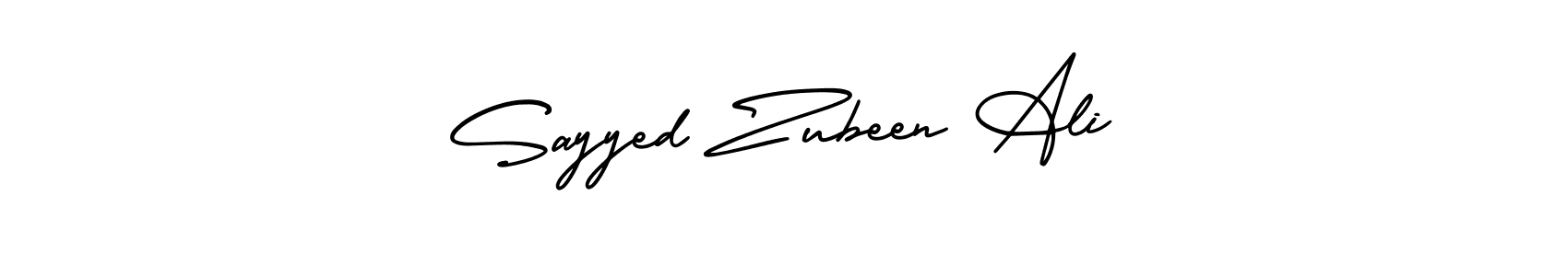 The best way (AmerikaSignatureDemo-Regular) to make a short signature is to pick only two or three words in your name. The name Sayyed Zubeen Ali include a total of six letters. For converting this name. Sayyed Zubeen Ali signature style 3 images and pictures png