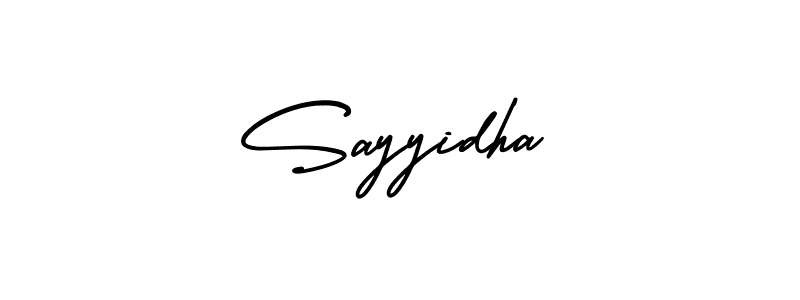 You should practise on your own different ways (AmerikaSignatureDemo-Regular) to write your name (Sayyidha) in signature. don't let someone else do it for you. Sayyidha signature style 3 images and pictures png