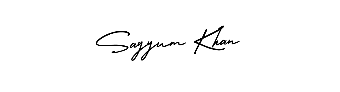 Design your own signature with our free online signature maker. With this signature software, you can create a handwritten (AmerikaSignatureDemo-Regular) signature for name Sayyum Khan. Sayyum Khan signature style 3 images and pictures png