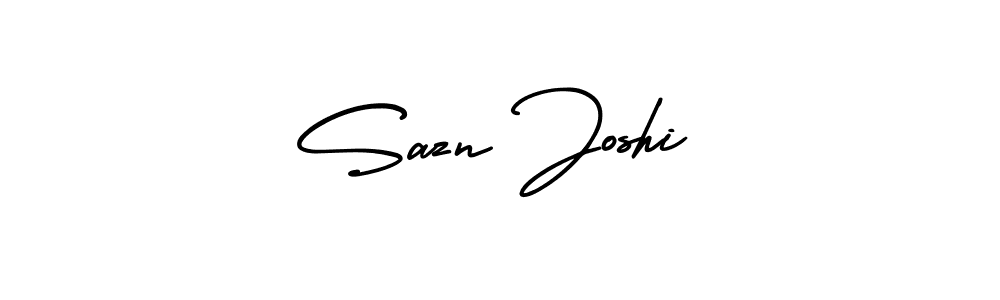 How to make Sazn Joshi name signature. Use AmerikaSignatureDemo-Regular style for creating short signs online. This is the latest handwritten sign. Sazn Joshi signature style 3 images and pictures png