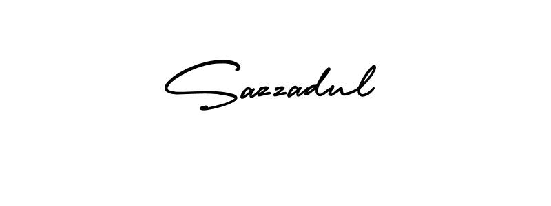 How to make Sazzadul name signature. Use AmerikaSignatureDemo-Regular style for creating short signs online. This is the latest handwritten sign. Sazzadul signature style 3 images and pictures png