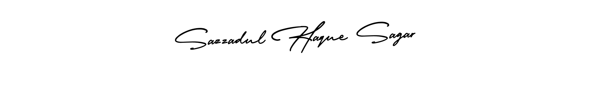 You should practise on your own different ways (AmerikaSignatureDemo-Regular) to write your name (Sazzadul Haque Sagar) in signature. don't let someone else do it for you. Sazzadul Haque Sagar signature style 3 images and pictures png